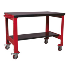 Mobile Workbench 2-Level, Garage Workshop Work Trolley Bench, Sealey AP1100M A
