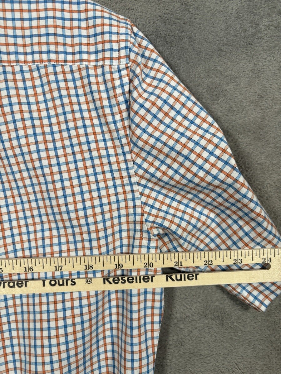 mason james dress shirts Mason James Button Shirt Mens 2x Blue White Check Lightweight Stretch No Iron