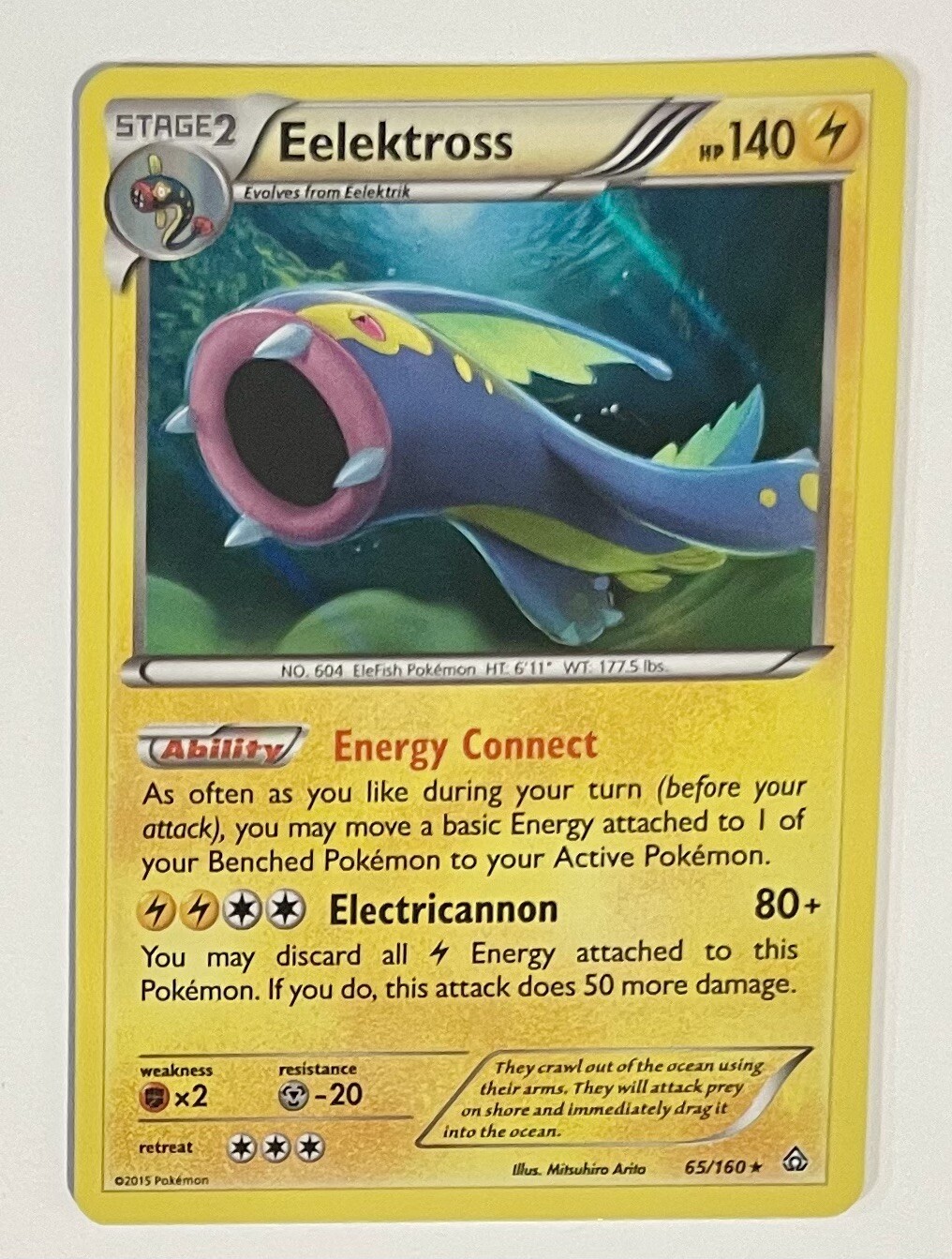 Pokémon TCG Eelektross Primal Clash 65/160 Holo Rare Near Mint Condition