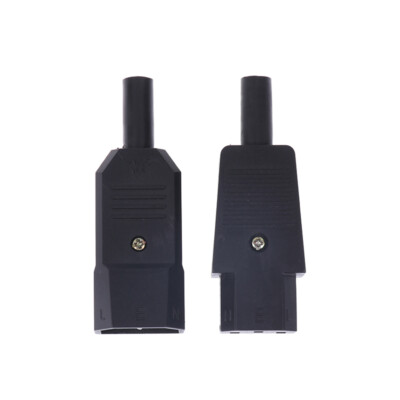 16A 250V Schwarz IEC Gerade Kabel Stecker C13 C14 Weiblich Männlich Stecker