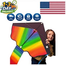 Durable 42" Rainbow Kite - Perfect Family Activity for Beach Park Adventures