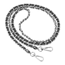 47" Purse Chain Strap, DIY Bag Chain Strap Replacement Adjustable, Black Silver