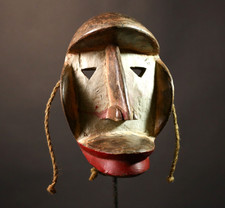 Hand Carved African Wall Mask Tribal Folk Art Sculpture Wood Decor-8180