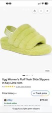 UGG Women's Fluff Yeah Slide Slippers In Key Lime Sz 5