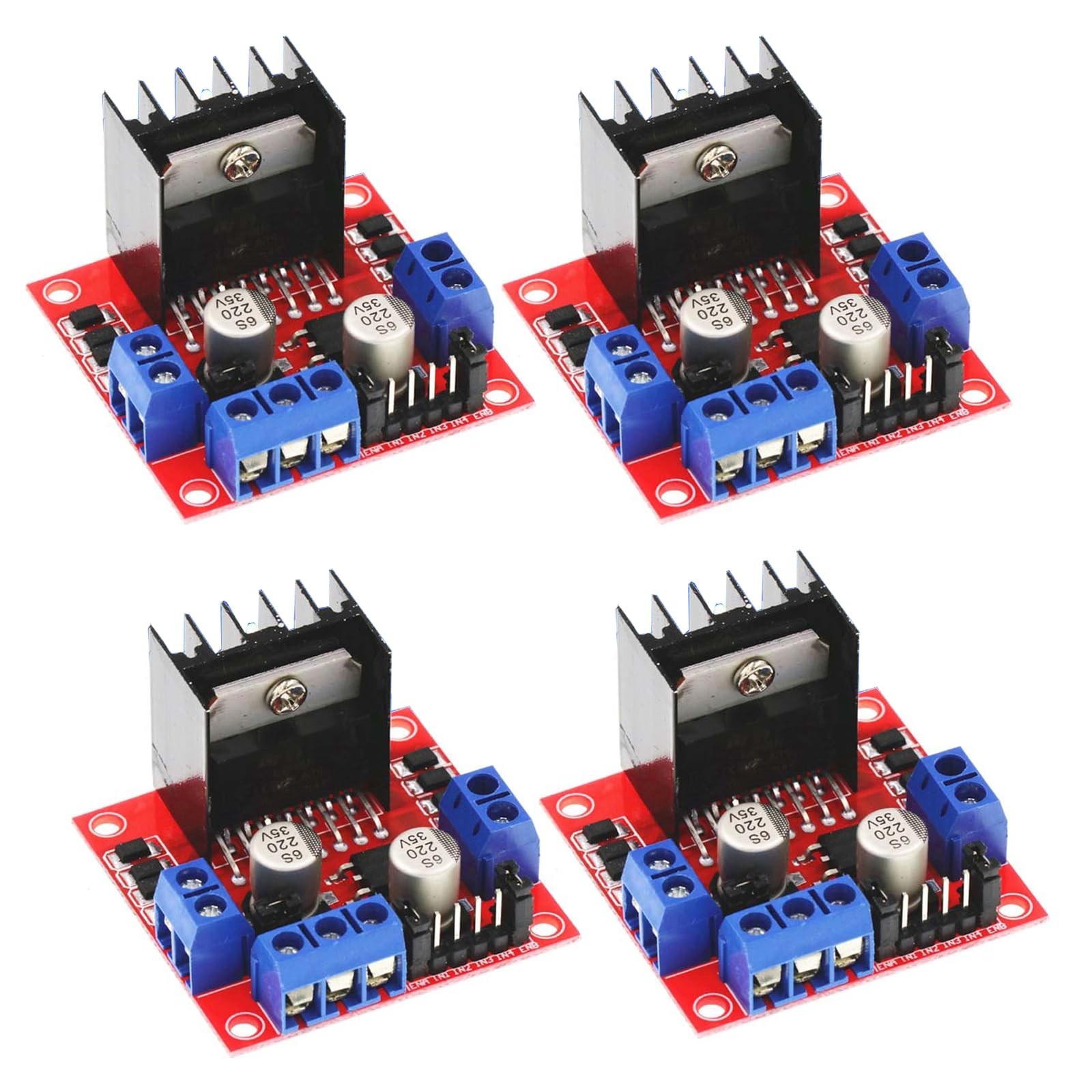 4 Pcs L298N Motor Drive Controller Board Module Dual H Bridge DC Stepper