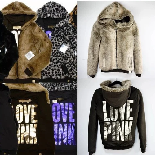 UNDERCOVER FELPA CON CAPPUCCIO FULL ZIP PELLICCIA SFILATA MODA ROSA Victoria’s Secret taglia M ESCLUSIVA!!