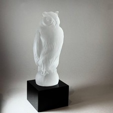 Vintage Czechoslovakian 1930 Art Deco Glass Crystal Owl Bird Sculpture Figurine