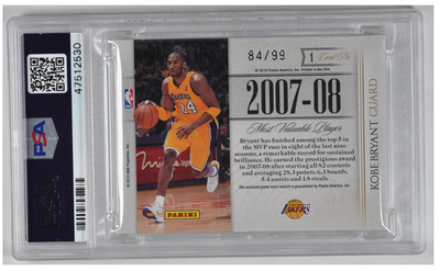 2009 Playoff National Treasures Timeline Kobe Bryant /99 #1 PSA 9