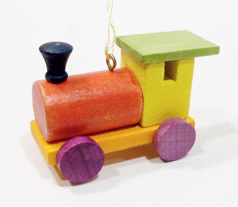 Erzgebirge Germany Train Engine Wooden Wood Otto Ulbricht Vintage 1980s Ornament