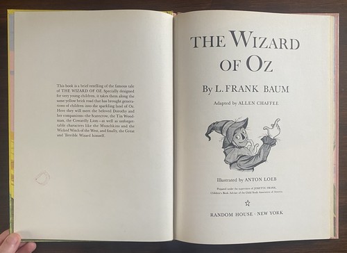 The Wizard Of Oz By Allen Chaffee, Anton Loeb, Vintage 1950 Hardcover - Foto 3 di 11