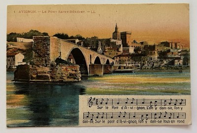 Avignon France Postcard Le Pont Saint-Bénézet Song Sheet LL Lévy Fils c1910s