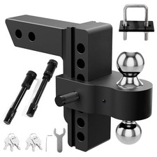Heavy Duty Adjustable Trailer Hitch for 2" Receiver - 6" Drop  Rise, 12,500