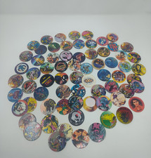 Vintage 90s Pogs Lot 69 Marvel, Jurassic Park, Power Rangers, Foil Hologram