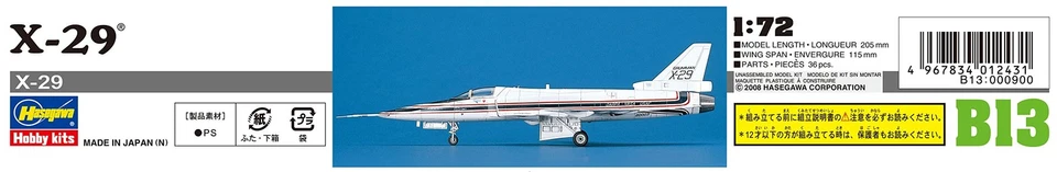 Kit Modelo Hasegawa Escala 1:72 X-29A Foto 4 de 4