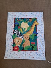 Handmade Quilt Baby Toddler Boy/Girl Crib Blanket Jungle Animals 40" x 35" 1992