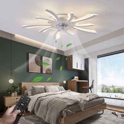 Becailyer 30,7'' Moderner Deckenventilator mit Beleuchtung, 52W Dimmbar Fernbedienung Ultr