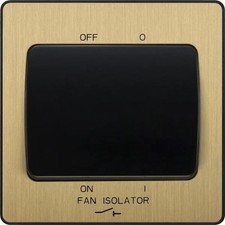 BG Evolve PCDSB15B Satin Brass 10A 3 Pole Fan Isolator-Black Insert