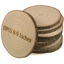 Natural Wood Slices for Centerpieces 10 Pack 8-9 inches Rustic Wedding Center...