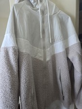 Nike NSW Swoosh Sherpa Jacket White, Size Small