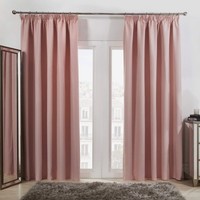 Dreamscene Pencil Pleat Blackout Curtains Set of 2 Thermal Tape Top Heading Pan…