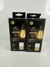 GE LED Vintage Style ST19 Amber Glass 60W Replacement 5W Bulb Lot of 2 New