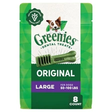 Greenies Original Large Natural Dental Care Dog Treats,12 oz Pack (8 Treats)