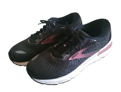 Brooks Addiction GTS 15 Sneaker Shoe Womens size 10 D Wide Black Burgundy Trim