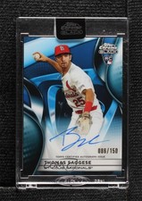 2025 Topps Chrome Black Blue Refractor 86/150 Thomas Saggese #CBA-TSA Auto 1ob0