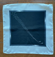 Black White Swoosh Print Tunnel Pattern 100 Silk Pocket Square/Hanky