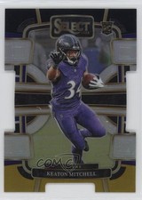 2023 Panini Select Concourse Black & Gold Prizm Die-Cut Keaton Mitchell #10 uw8