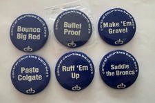 6 RARE 1980 PENN STATE BANK WOMEN'S BASKETBALL SINGLE GAME SLOGAN BUTTONS