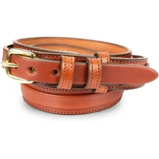 Men's English Bridle Leather Ranger Belt - 1 1/4" Taper to 3/4" (Size 44, Med...