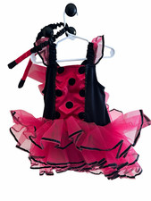 Girls Ladybug Tulle Tutu Costume Set w/ Wings Antennae, Size 4/6 Pink/Black