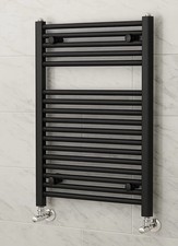 Matt Black Bathroom Heated Towel Rail Radiator Straight Ladder Rad 770 x 500mm