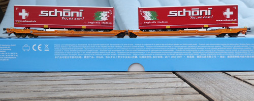 Piko 54773 H0 Doppel-Taschenwagen SCHÖNI WASCOSA Epoche 5/6 selten, gut in OVP | Zustand: Gebraucht