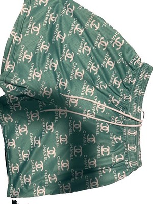 Chanel Off Brand Apparel Designer Print Shorts Size Small