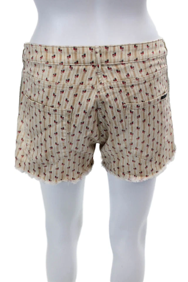 Maison Scotch Womens Cotton Abstract Print Five Pocket Shorts Beige Size 28 - Image 3 of 4