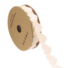 10 Yard Heart Trim Ribbon 2.5cm x 9m, Champagne Polyester Love Ribbon
