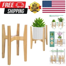 Plant Stand Indoor, Bamboo Plant Shelf, Adjustable Corner Plants Flower Holde...