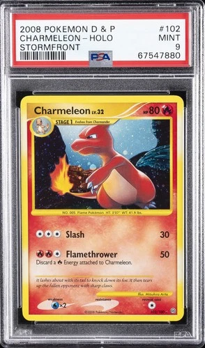 2008 POKEMON DIAMOND & PEARL STORMFRONT #102 CHARMELEON-HOLO PSA 9