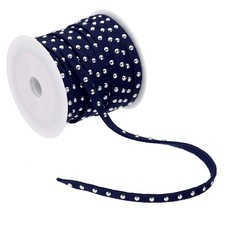 32.8ft Studded Faux Suede Cord Rope for Jewelry Making, Navy Blue Silver