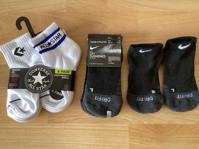 Kinder Jungen Converse kurze Sneaker Strümpfe,  NIKE Sport Socken XS 27-35