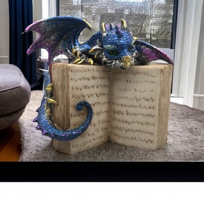 Puckator Elements Buchdrache blau - Fantasy Dekoration Bücherregal Book Drache