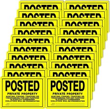 20 Pcs 10"x7" Posted Signs No Trespassing No Hunting Signs Private Property
