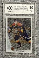 Connor McDavid 2014-15 Leaf Acetate Toronto Spring Expo #CMD Rookie BCCG 10 Card. rookie card picture