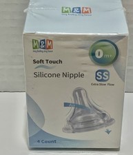 Silicone M M brand "Soft Touch Silicone Nipples 0m Sealed 4 Count NWT