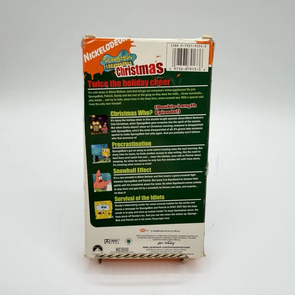 Spongebob Squarepants Christmas (2003) RARE Orange VHS - Image 4 of 4