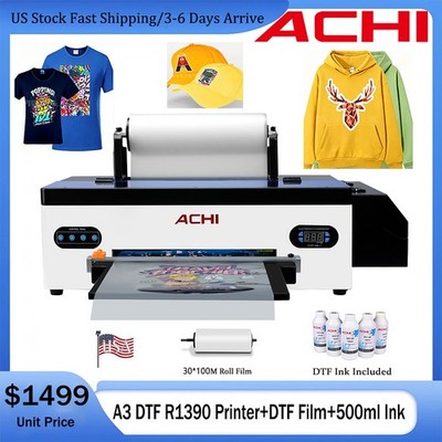 ACHI DTF A3 Printer Direct to Trasnfer Film T-shirt Printing Epson1390&500ml ink