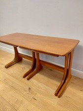 Jentique Long Nest of Tables Set of 3 Mid-Century Teak Danish Style Vintage 60s