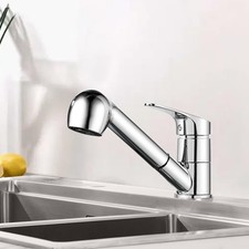 Pull Out Kitchen Tap 360° Swivel Spout Kitchen Sink Tap with Pull Out Spray Head